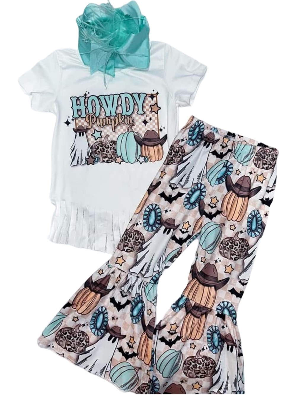NEW Girls Boutique Halloween "Howdy Pumpkin" Bell Bottom Outfit Multiple Sizes
